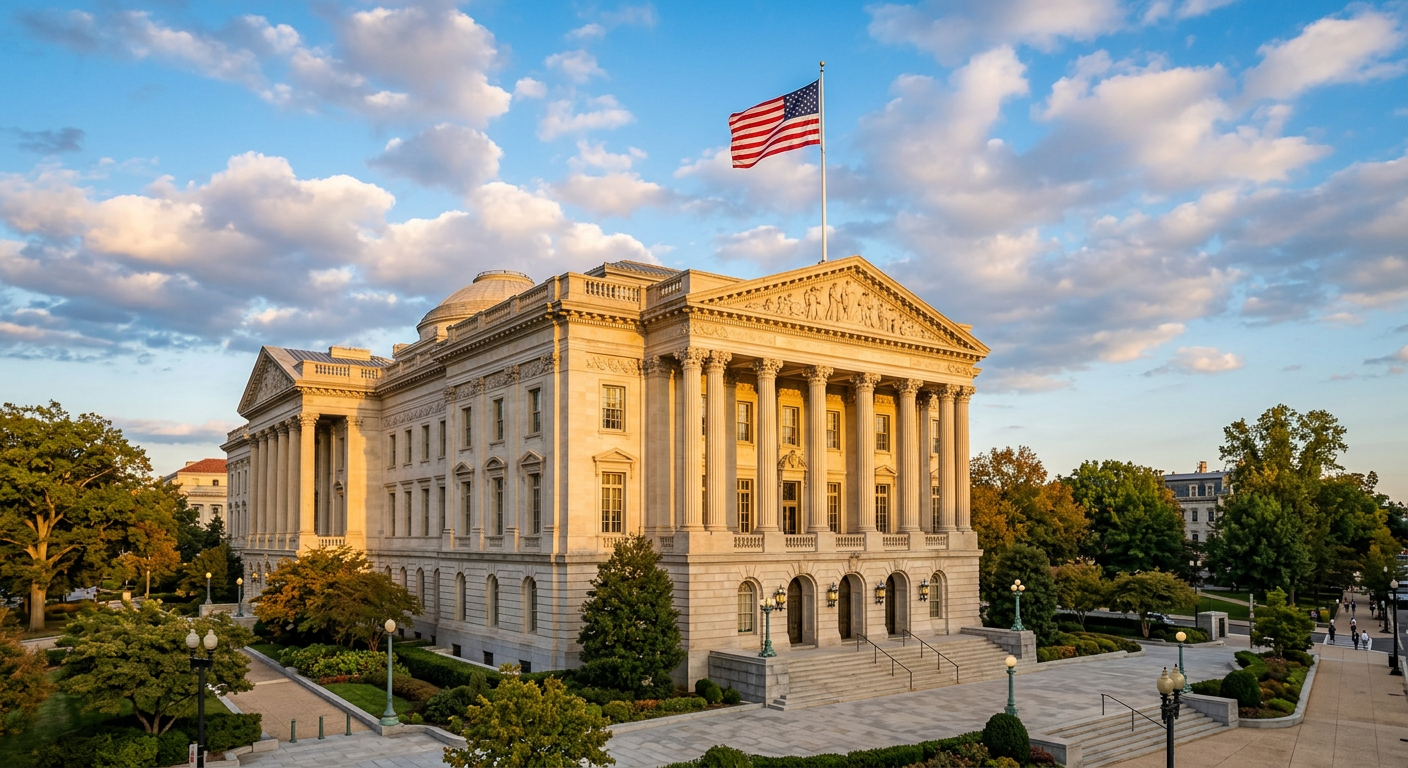 Regulatory building representing federal financial oversight