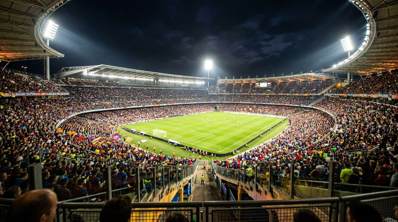 Sports stadium at night representing event outcome betting markets