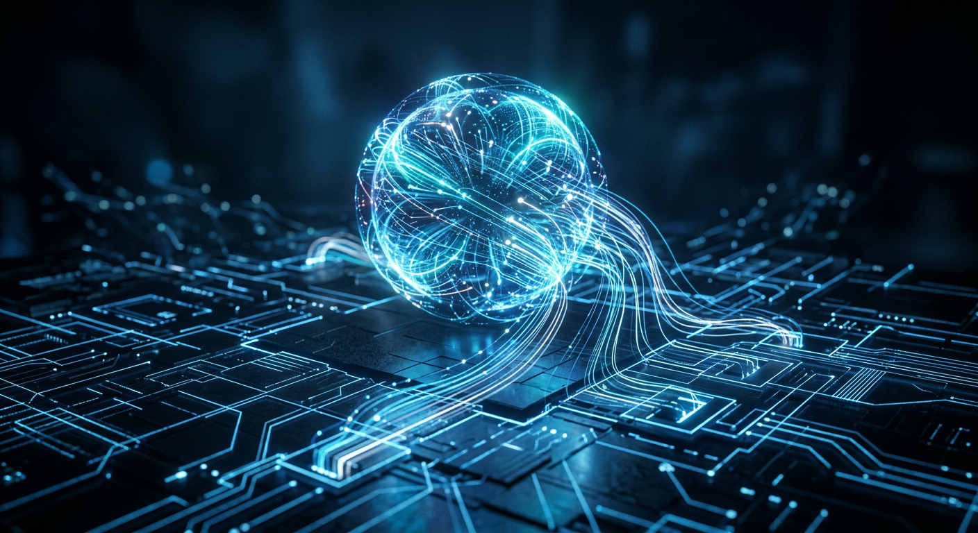 Conceptual image of an oracle network feeding real-world data into a blockchain system