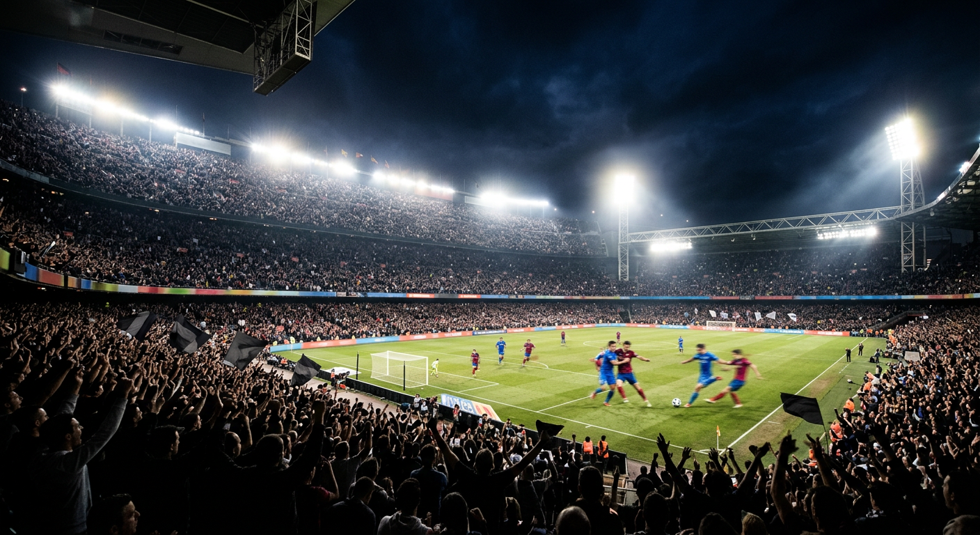 Sports stadium crowd representing event outcomes used in prediction markets
