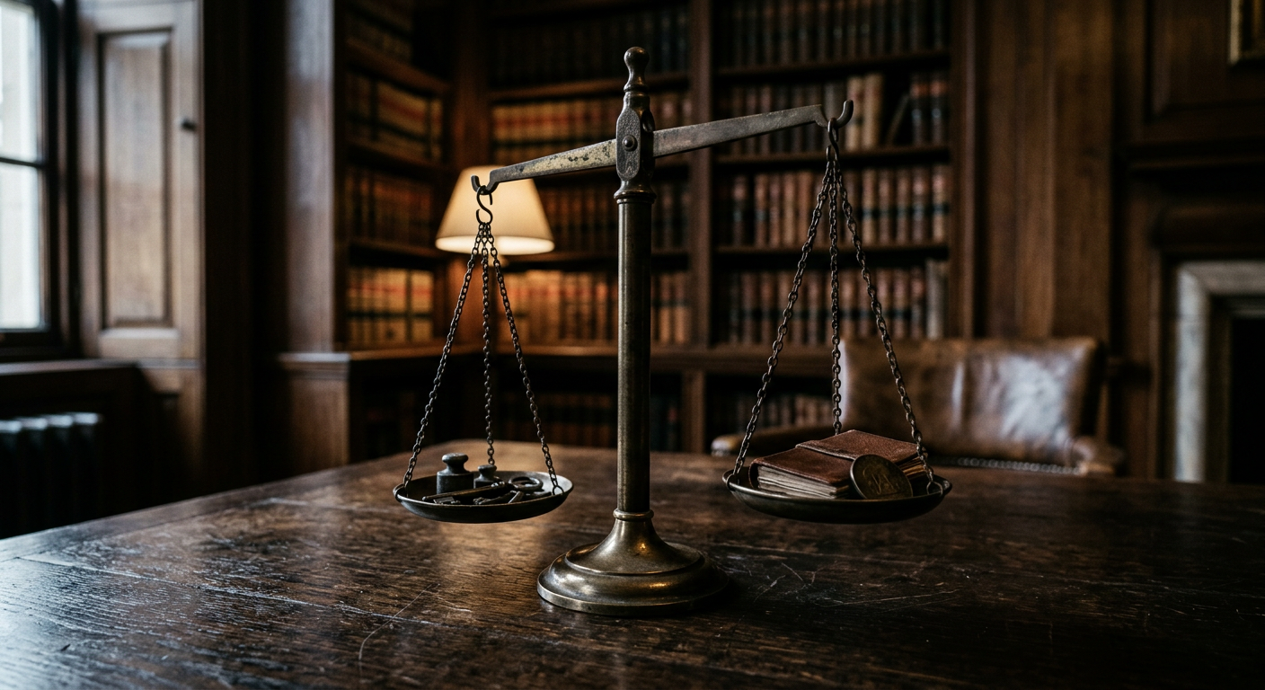 Scale of justice symbolizing regulatory jurisdiction debate between state and federal authorities