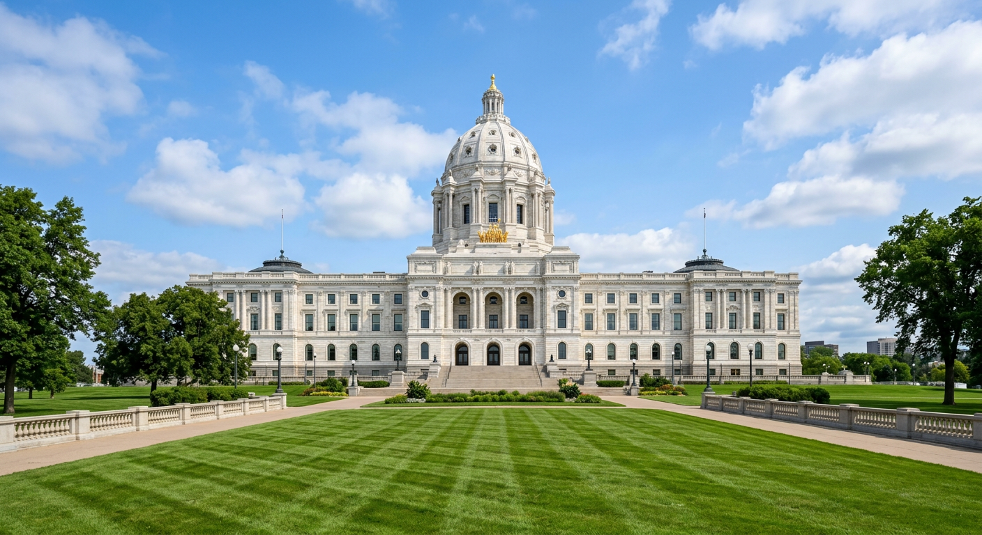 Minnesota state capitol building representing state legislation on prediction markets