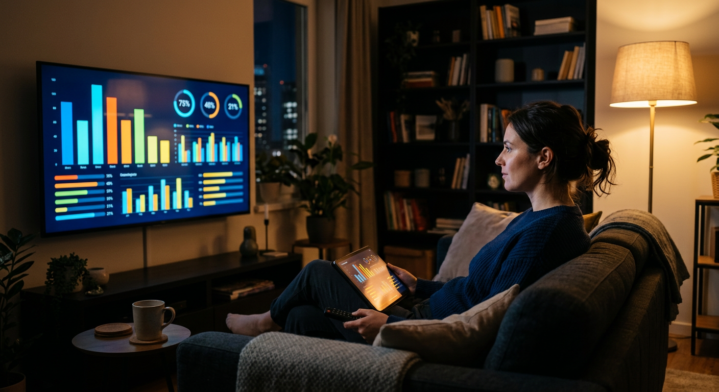 Person watching live election results and betting odds on television