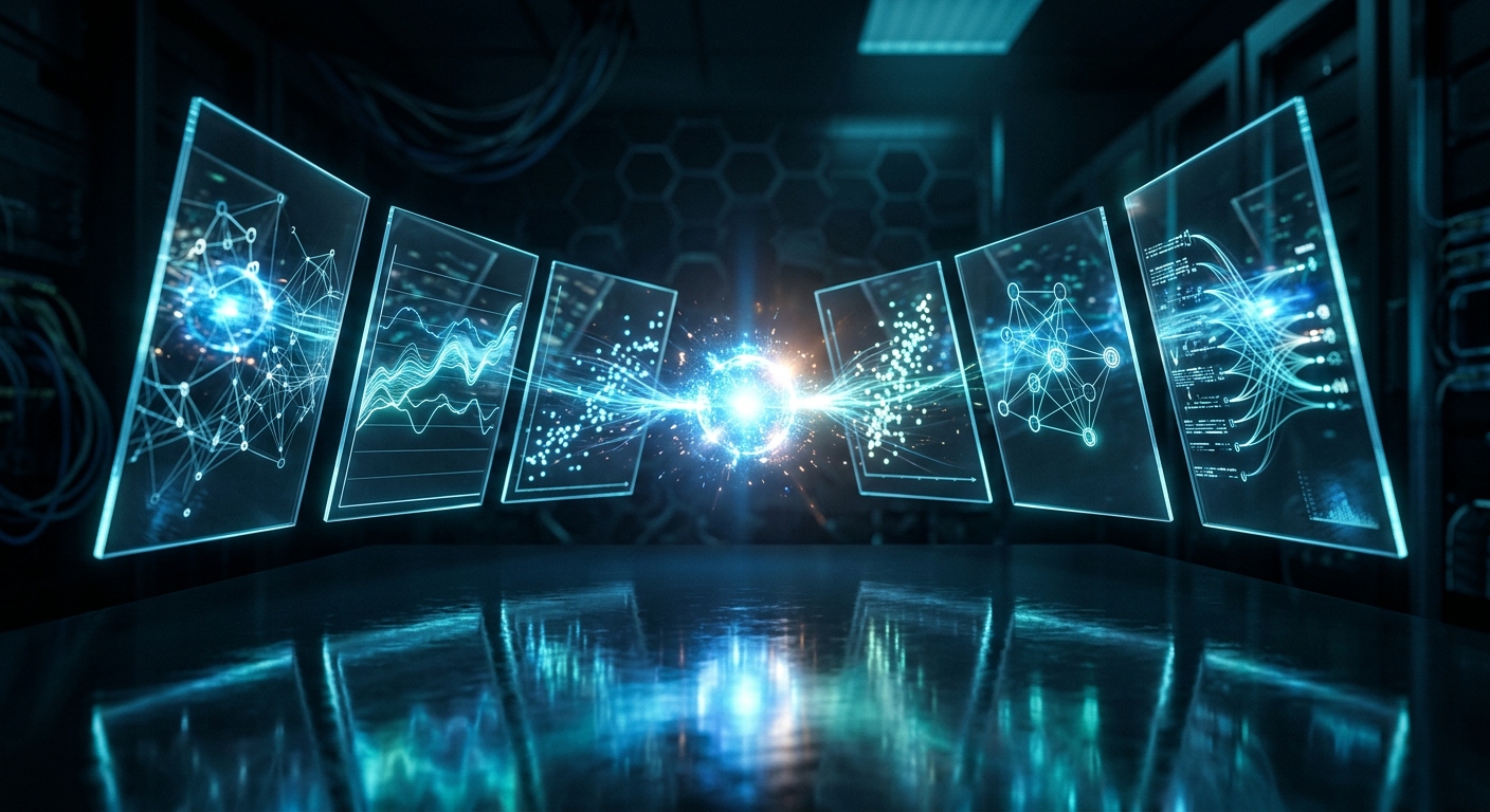 Visualization of multiple data sources merging into one unified analytics platform