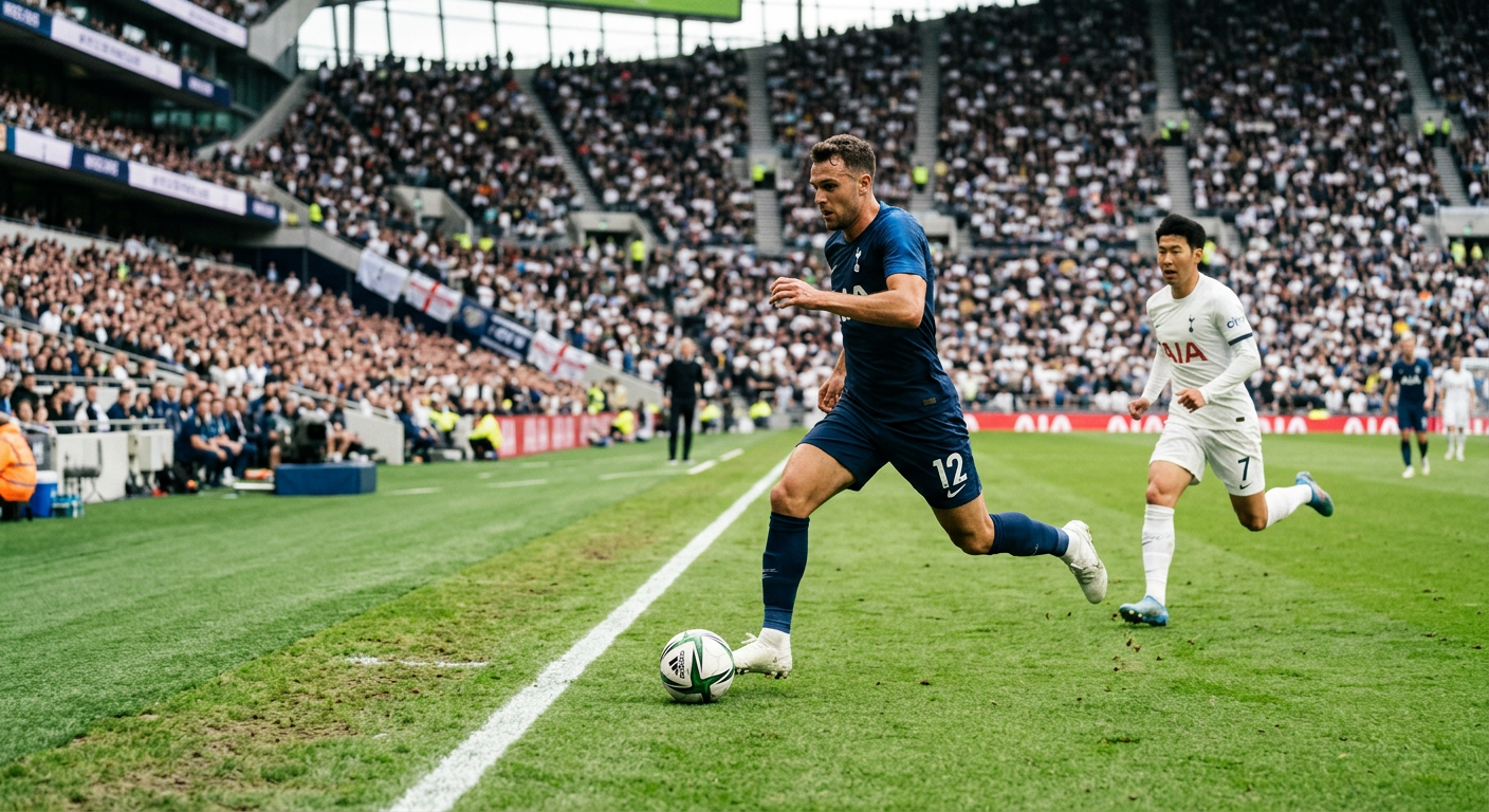 Wingback running down the sideline supporting an attacking play