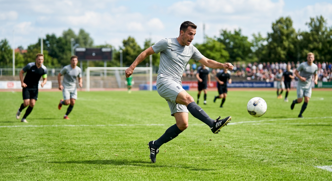 Central midfielder passing the ball between defense and attack